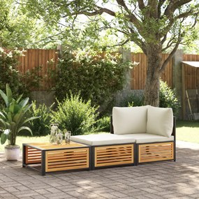 Mesa de jardim com banco madeira de acácia maciça