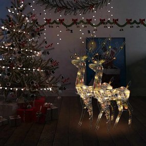 vidaXL Renas decorativas de Natal 2 pcs 120 cm acrílico multicolorido