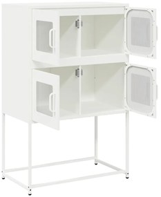 Aparador alto 68x39x107 cm aço branco