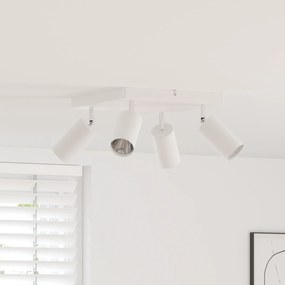 vidaXL Spotlight de Teto 4 Vias Ajustável Branco GU10