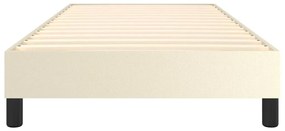 Estrutura de cama 90x190 cm couro artificial cor creme