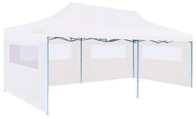vidaXL Tenda festa pop-up dobrável c/ paredes laterais 3x6m aço branco