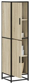 vidaXL Armário alto 35,5x35x139 cm madeira e metal carvalho sonoma