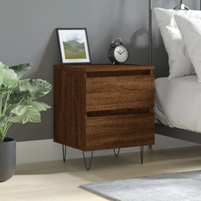 vidaXL Mesa cabeceira 40x35x50 cm derivados madeira carvalho castanho