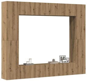 Conjunto de armário TV parede 8 pcs madeira carvalho artisiano