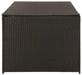 Caixa de arrumação para jardim 180x90x70 cm vime PE castanho