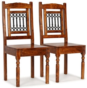 Cadeiras jantar clássicas 2 pcs madeira maciça + acabamento mel