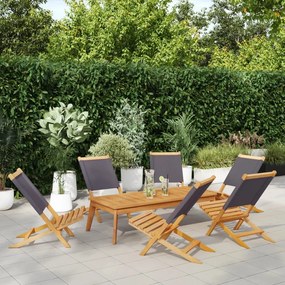 vidaXL Cadeiras jardim dobráveis 6 pcs tecido/madeira maciça antracite