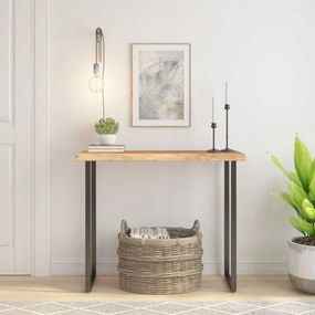 vidaXL Tampo de mesa retangular borda viva 100x40x2,5 cm acácia maciça