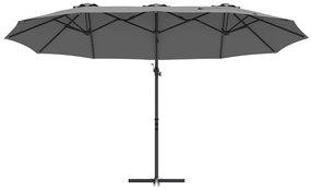 Guarda-sol cantilever de jardim Antracite 372 x 198 x 253 cm