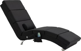 Poltrona de relaxamento ergonómica, com função de massagem e aquecimento, com comando à distância, 56 x 168 x 84 cm, preta