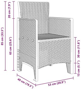 Cadeiras de Jardim 4 pcs Cinzento-claro 53 x 49 x 85 cm