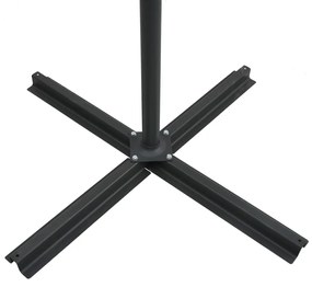 Guarda-sol cantilever luzes LED/poste aço 250x250 cm antracite