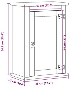 Móvel de WC para parede Corona 45x27x64,5 cm pinho maciço