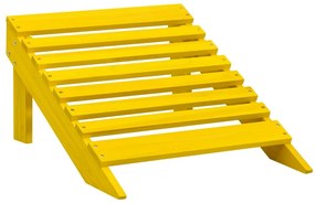 Cadeira Adirondack para jardim com otomano abeto maciço amarelo