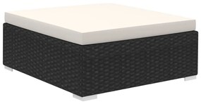 12 pcs conjunto lounge de jardim c/ almofadões vime PE preto