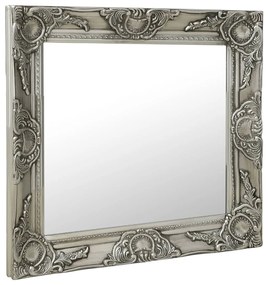 Espelho de parede estilo barroco 50x50 cm prateado