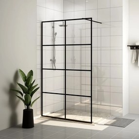 vidaXL Divisória de chuveiro c/ vidro transparente ESG 140x195cm preto