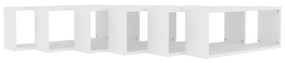 Prateleiras parede forma de cubo 6pcs contr. 60x15x23 cm branco