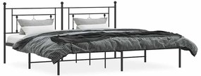 Estrutura de cama com cabeceira 193x203 cm metal preto