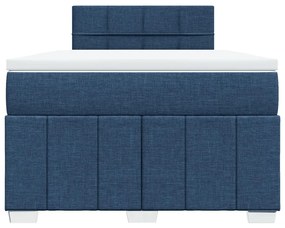 Cama boxspring com colchão 120x190 cm tecido azul