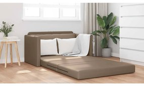 Sofá Cama 2 em 1 Cappuccino 124x71x78 cm Couro Sintético