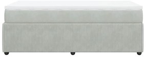Cama com molas/colchão 90x200 cm veludo cinza-claro