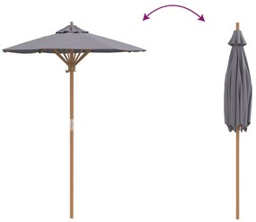 Guarda-sol de Jardim Cinza Escuro 150x210 cm Bambu