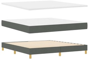 Cama Box com Colchão Cinza Escuro 180x200 cm Tecido
