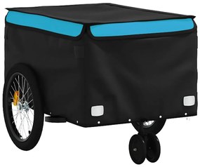 Reboque para bicicleta 30 kg ferro preto e azul