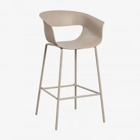 Pack De 2 Bancos Altos De Jardim Em Polipropileno E Aço Alanys Moka Brown & ↑75 Cm - Sklum