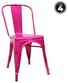 Pack 4 Cadeiras Torix Metalizadas - Rosa metalizado