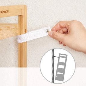 Estante de bambu com 3 prateleiras, 45 x 31,5 x 80 cm cor natural