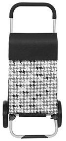 Carrinho de compras com rodas 47 x 33 x 97 cm Preto, padrão houndstooth