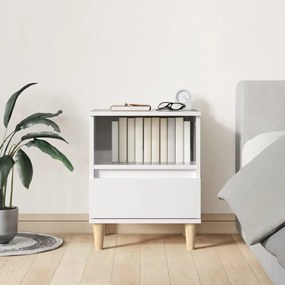 821798 vidaXL Mesa de cabeceira 40x35x50 cm branco brilhante