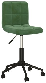 vidaXL Cadeira de jantar giratória veludo verde-escuro