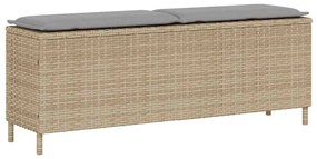 Banco de jardim com almofadão 110x30x40,5 cm vime PE bege