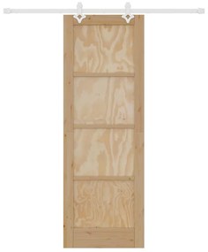 Porta Deslizante vidaXL com Kit de Ferragens 73.5x211 cm Madeira Sólid
