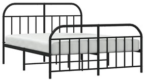 Estrutura de cama com cabeceira e pés 183x213 cm metal preto