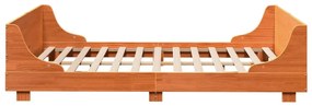 Cama sem colchão 120x200 cm madeira pinho maciça castanho-mel