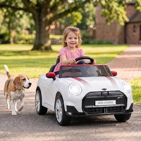 Carrinho Elétrico Infantil 12V para crianças 3-6 anos, 97 x 55 x 48 cm, Dois Modos de Condução, Branco