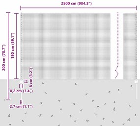 Cerca de arame soldado com 11 postagens em U Verde 1,5x25 m de aço