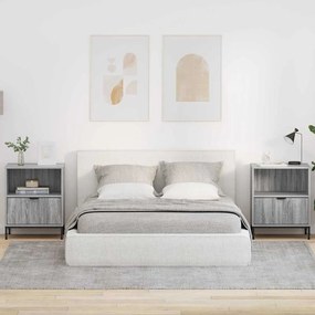 vidaXL Mesas de cabeceira 2 pcs Sonoma cinzento 49 x 36 x 61 cm