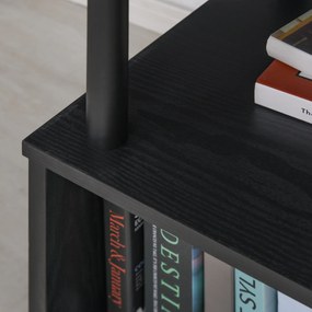 HOMCOM Secretária em Forma L Mesa para Computador Giratória 360 Graus com Múltiplas Formas Prateleiras e Grande Espaço de Armazenamento 220x55x79cm Preto