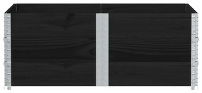 Vaso/floreira de jardim 150x100cm madeira de pinho maciça preto