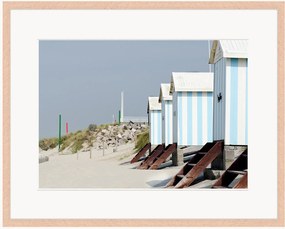 Impressão digital emoldurada Beach Huts At Hardelot