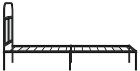 Estrutura de cama com cabeceira 90x200 cm metal preto
