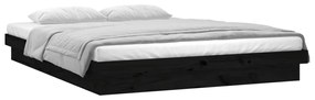 Estrutura cama c/ LED pequena casal 120x190 cm pinho preto