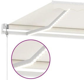 Toldo automático com LED e sensor de vento 600x300 cm cor creme