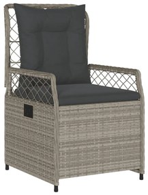 3 pcs conjunto de jantar p/ jardim c/ almofadões cinzento claro